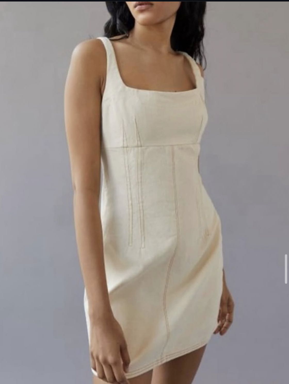 Cream denim dress