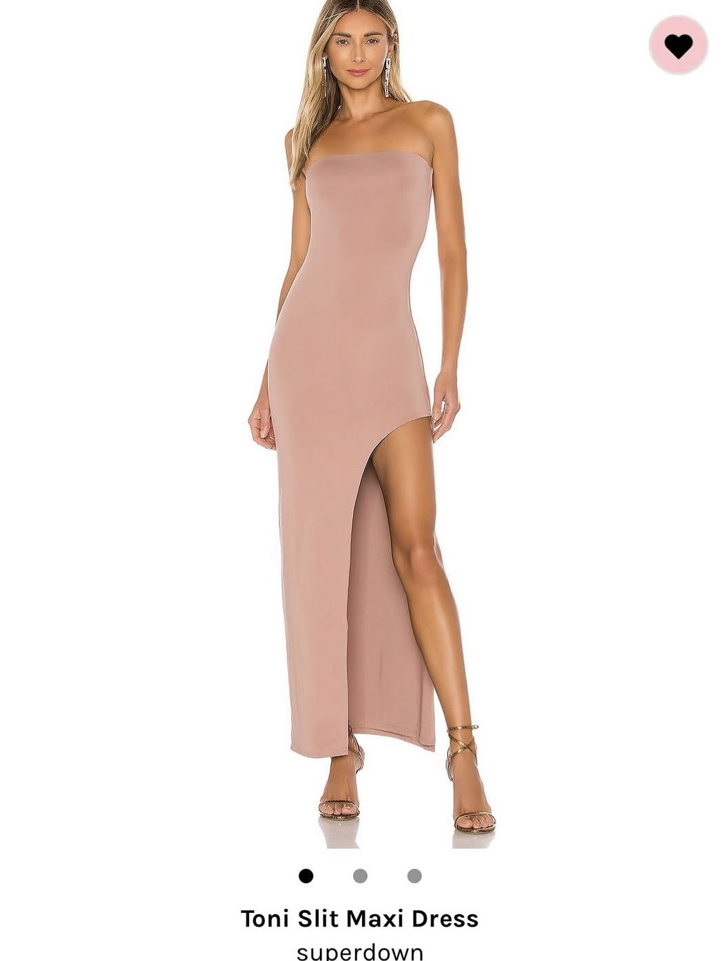 Strapless Slit Maxi Dress
