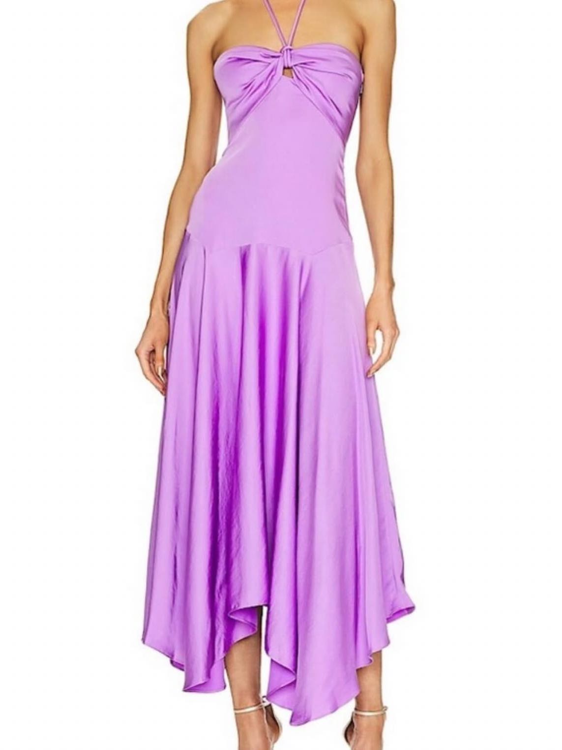 Purple halter maxi dress