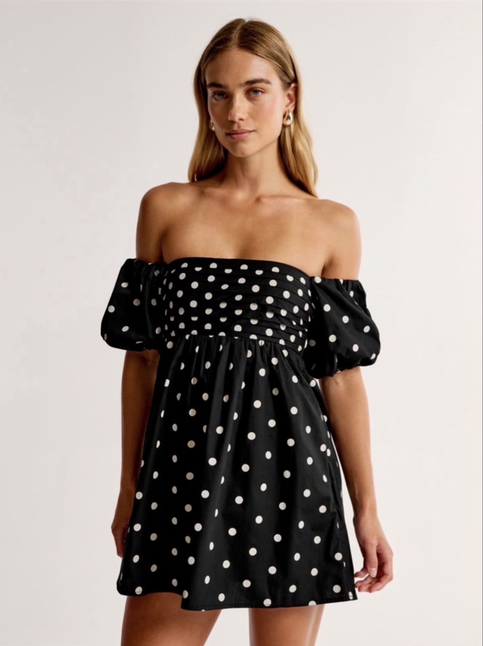 Abercrombie Off The Should Puff Sleeve Mini Dress