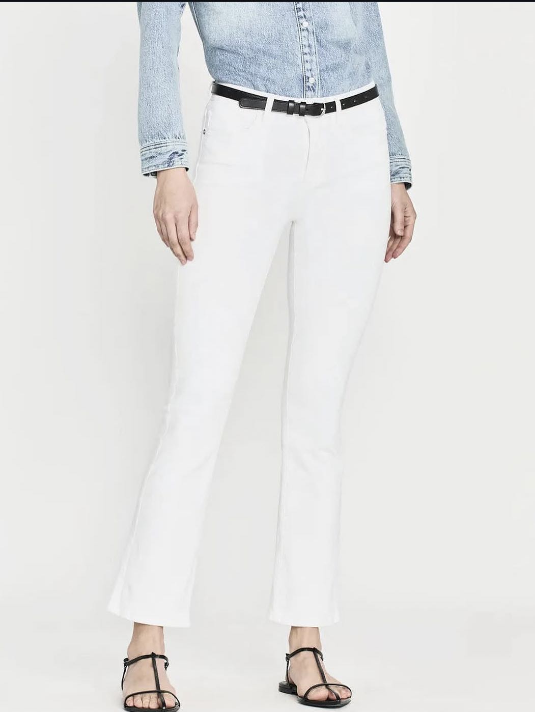 NWT Frame Le Crop mini Boot white jeans