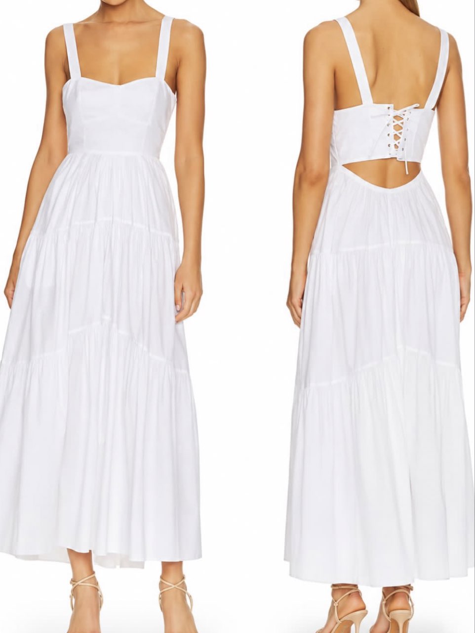 White Tiered Maxi Dress