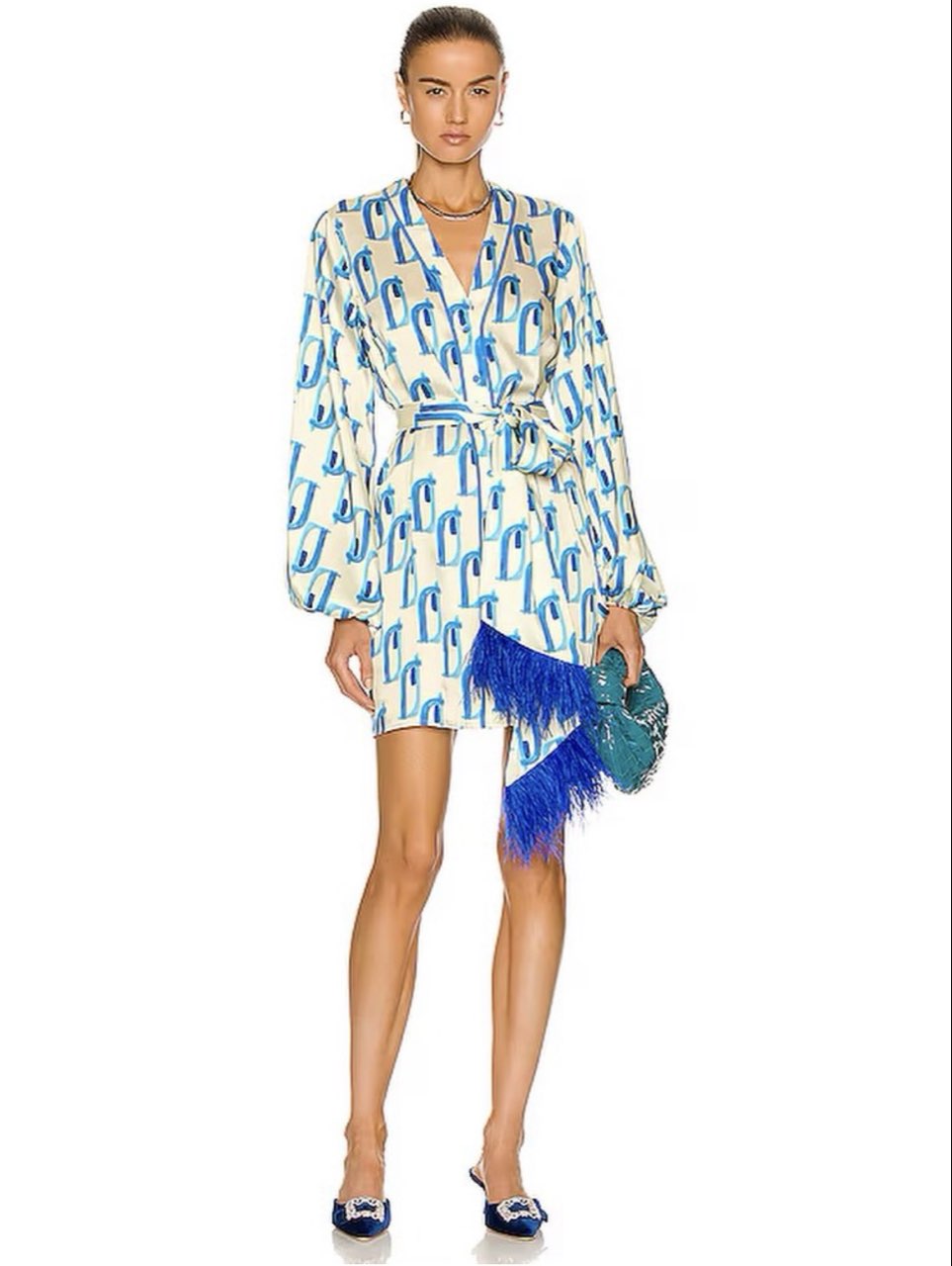 Alexis Blue & White Mini Dress