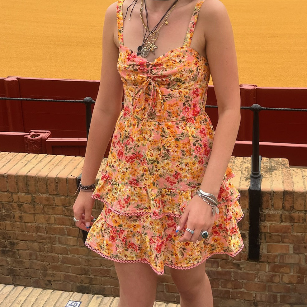 ASTR Floral Ruffle Mini Dress