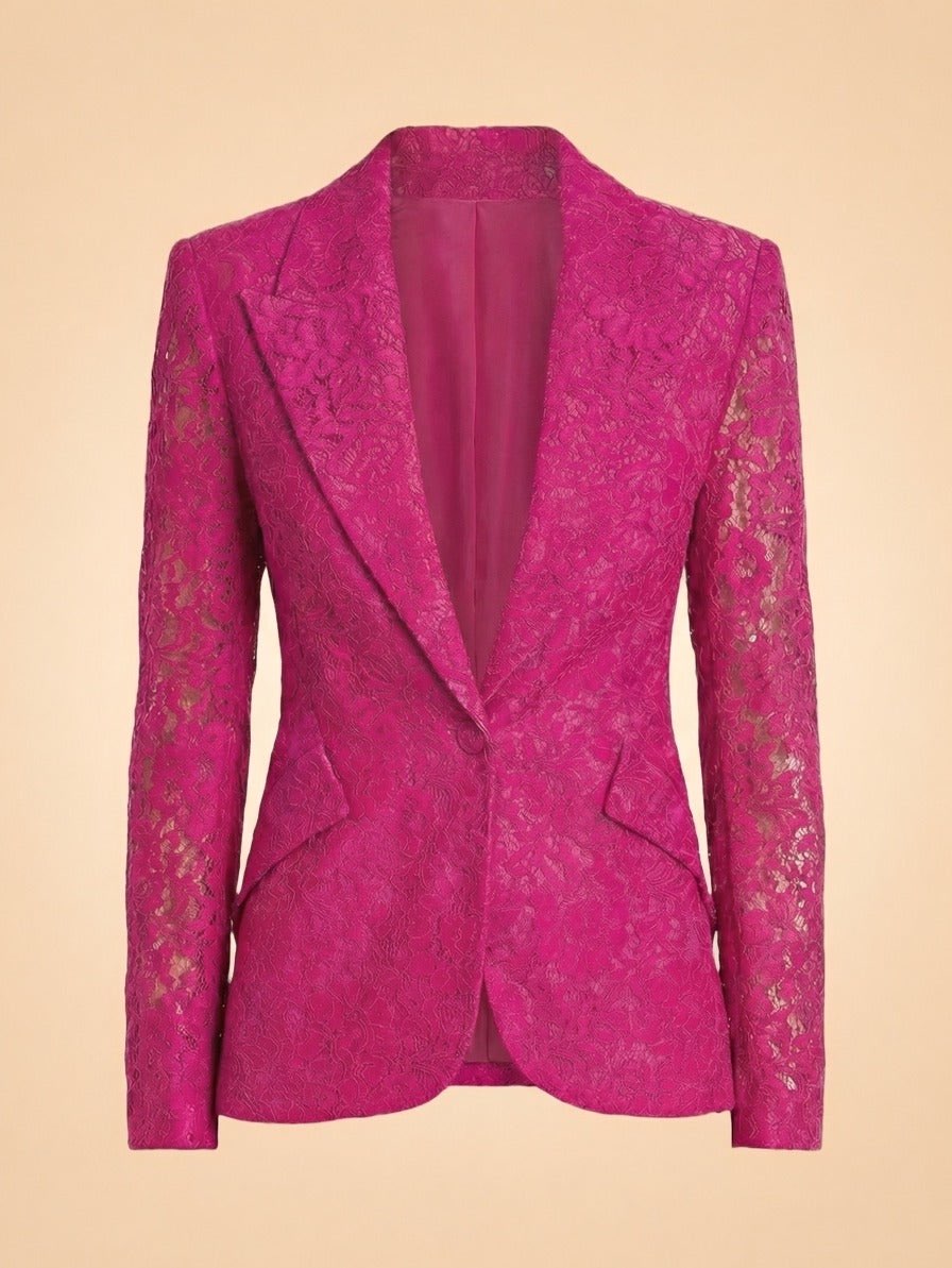 Fuchsia Lace Blazer