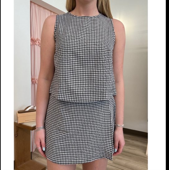 Gap Black and White Gingham Two-Piece Set
