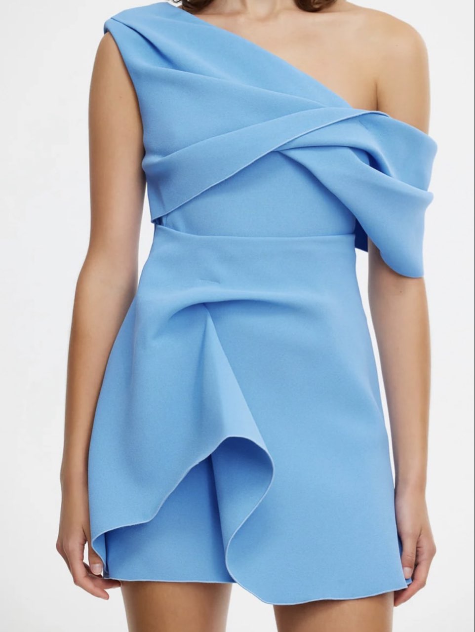 Blue One-Shoulder Mini Dress