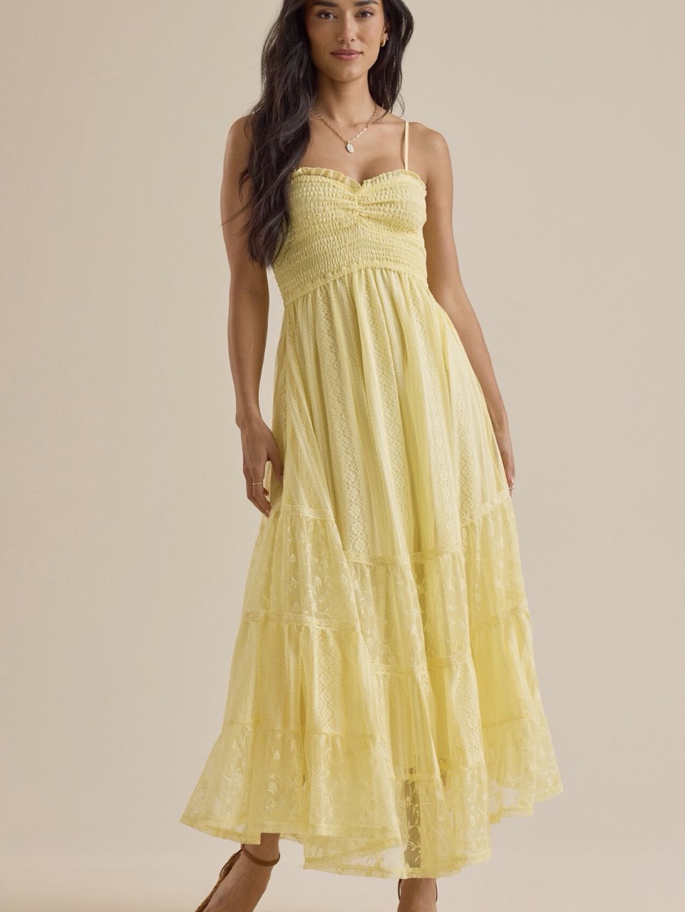 light yellow maxi sundress