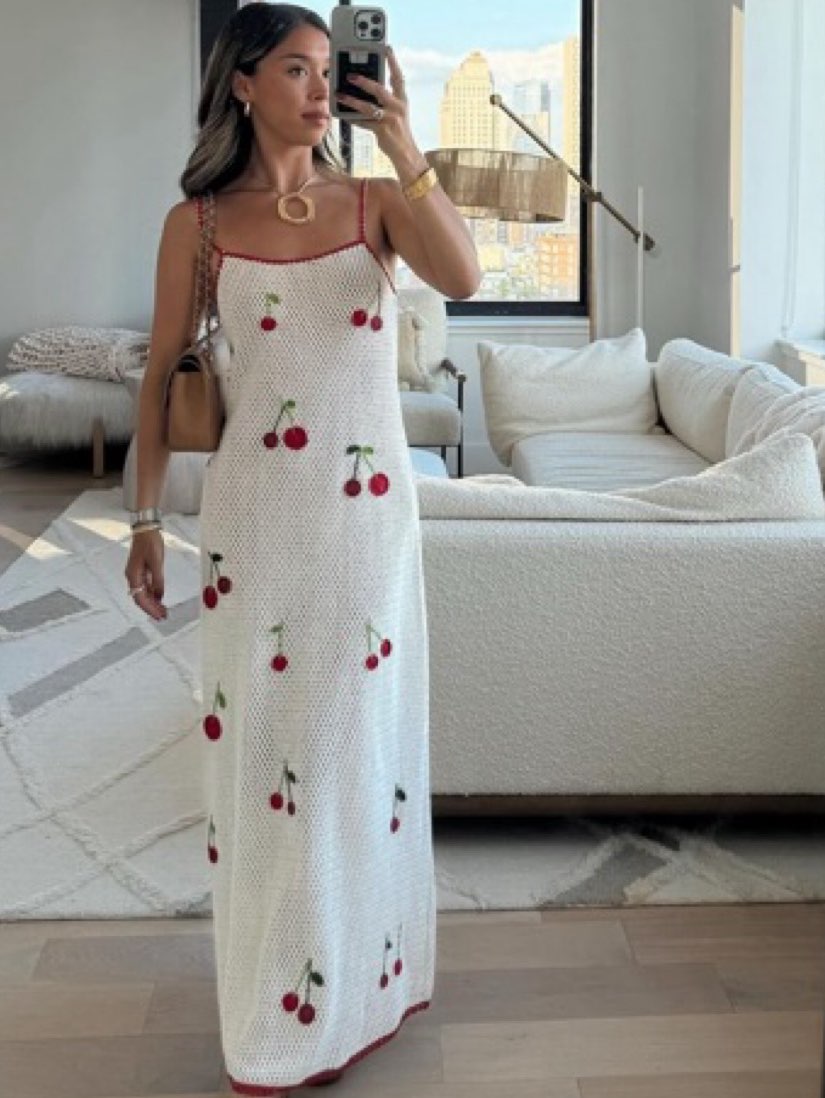 Cherry Crochet Maxi Dress