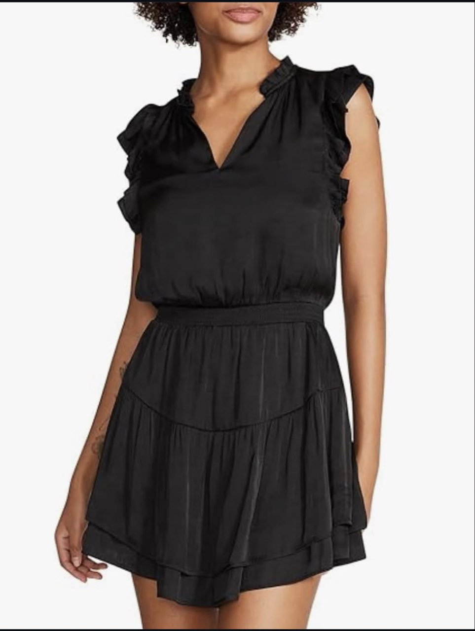 Black Ruffle Sleeve Dress