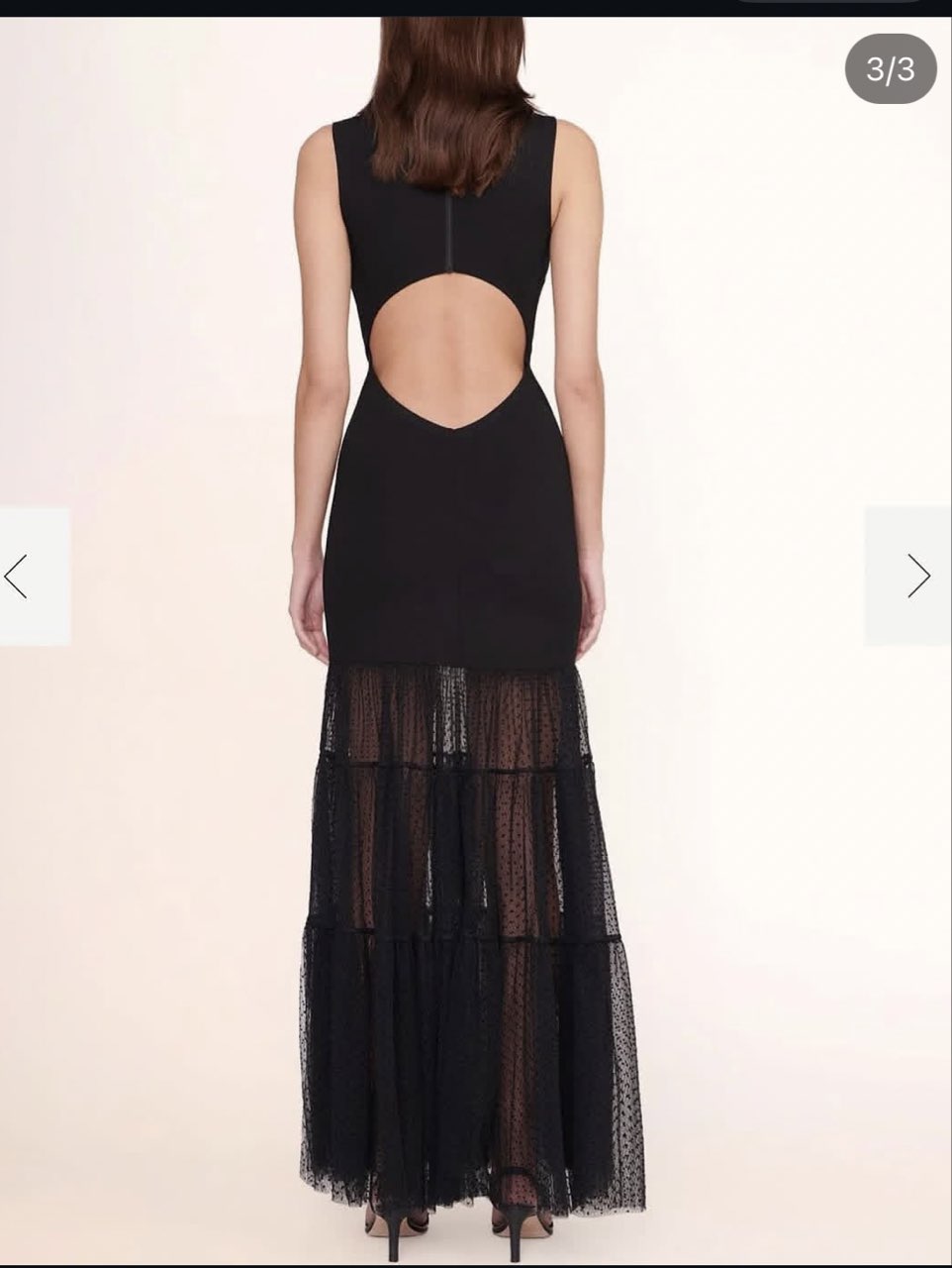 Black Mesh Detail Maxi Dress