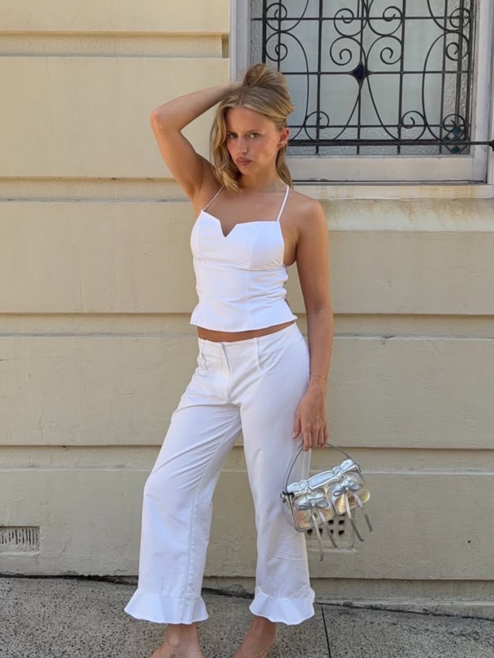 White V-Neck Cami Top