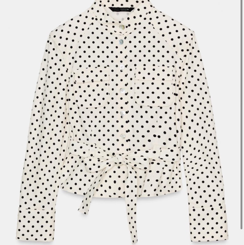 Zara Polka Dot Tie-Waist Jacket Set