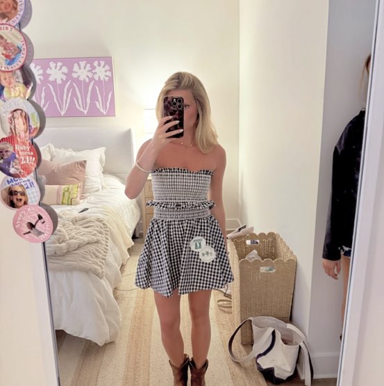 Zara Navy Gingham Set