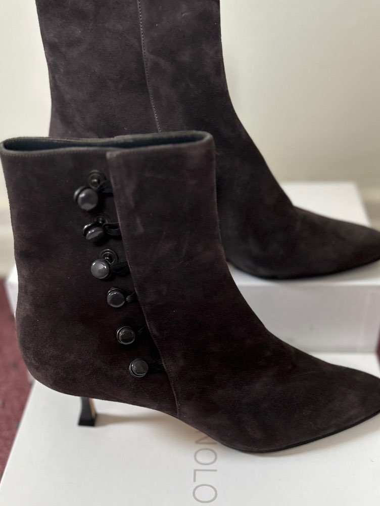 Dark Brown Suede Ankle Boots