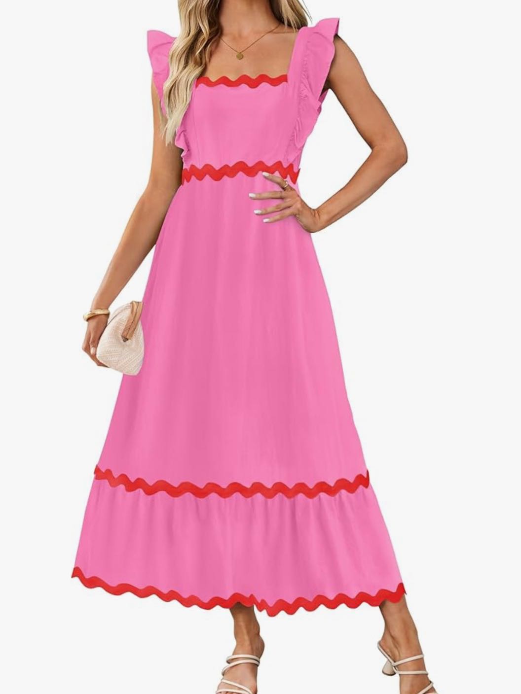 ZESICA Women's Summer Sleeveless Ruffle Dresses