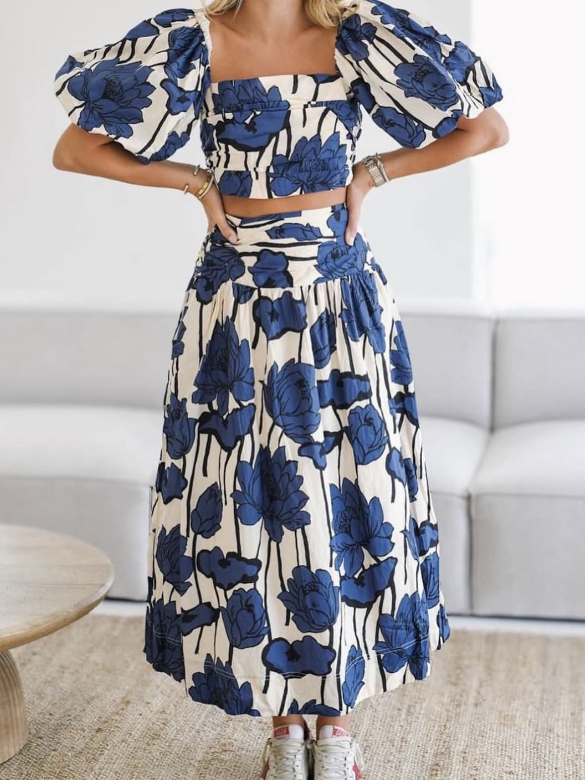 Floral maxi skirt set