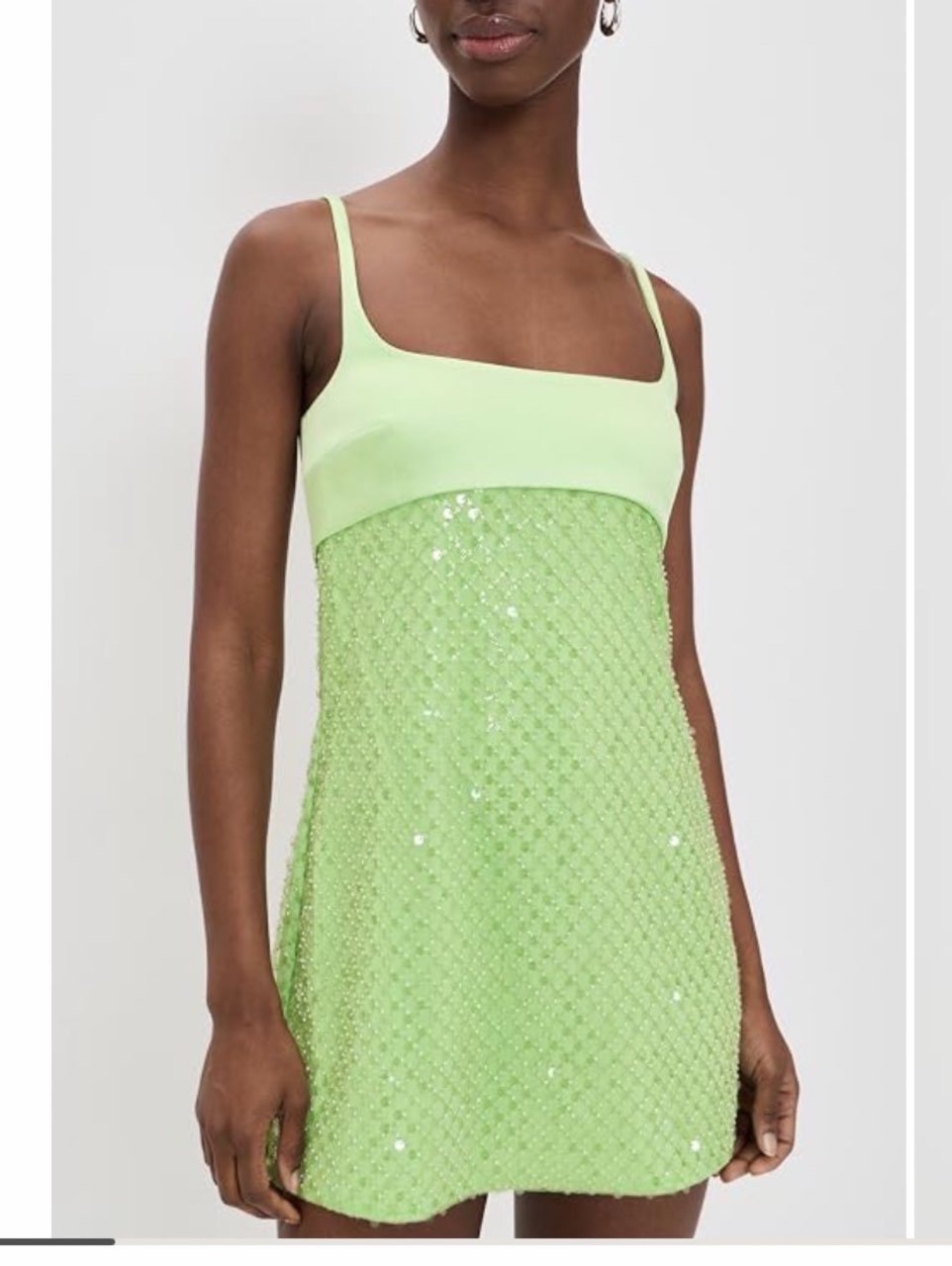 Lime Green Sequin Mini Dress
