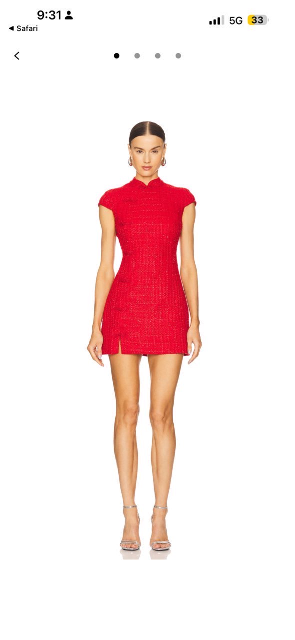 Red tweed mini dress