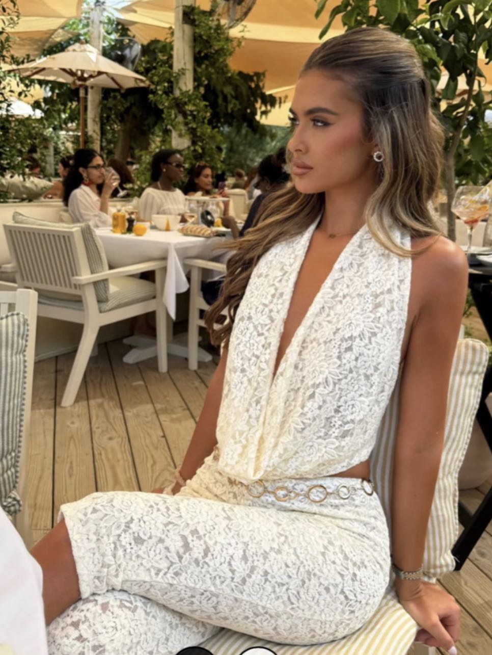 White Lace Two-Piece Set