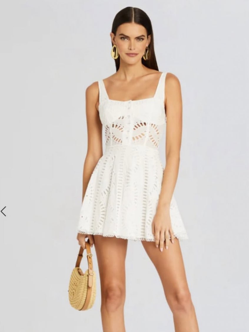 White Eyelet Mini Dress