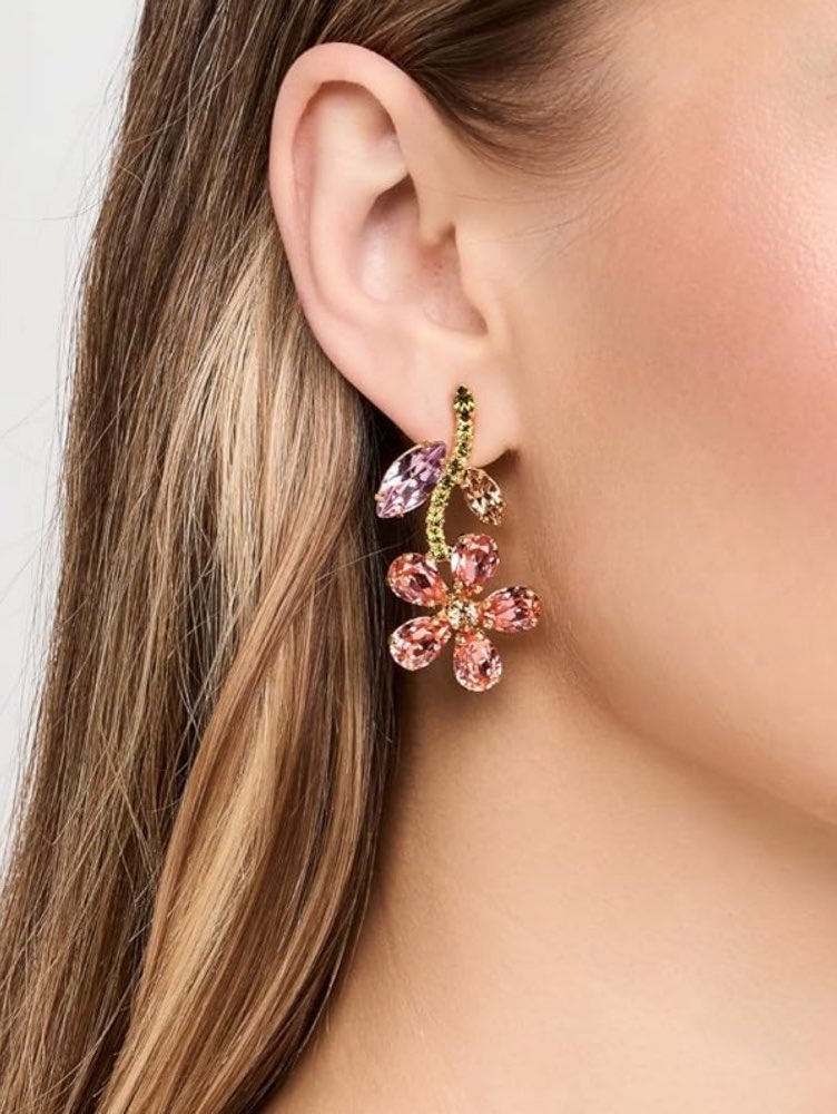 Crystal Flower Drop Earrings