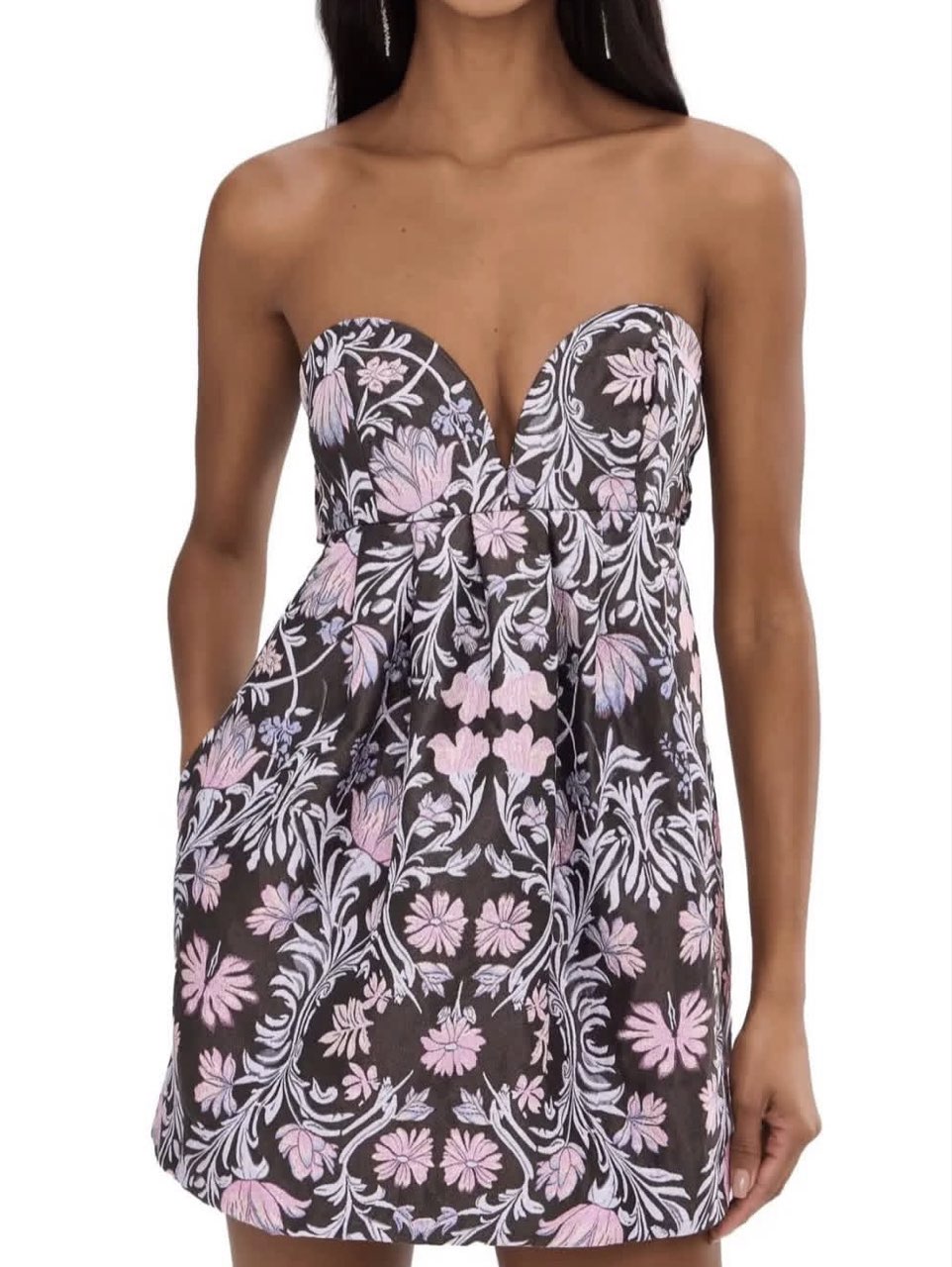 Floral Strapless Mini Dress