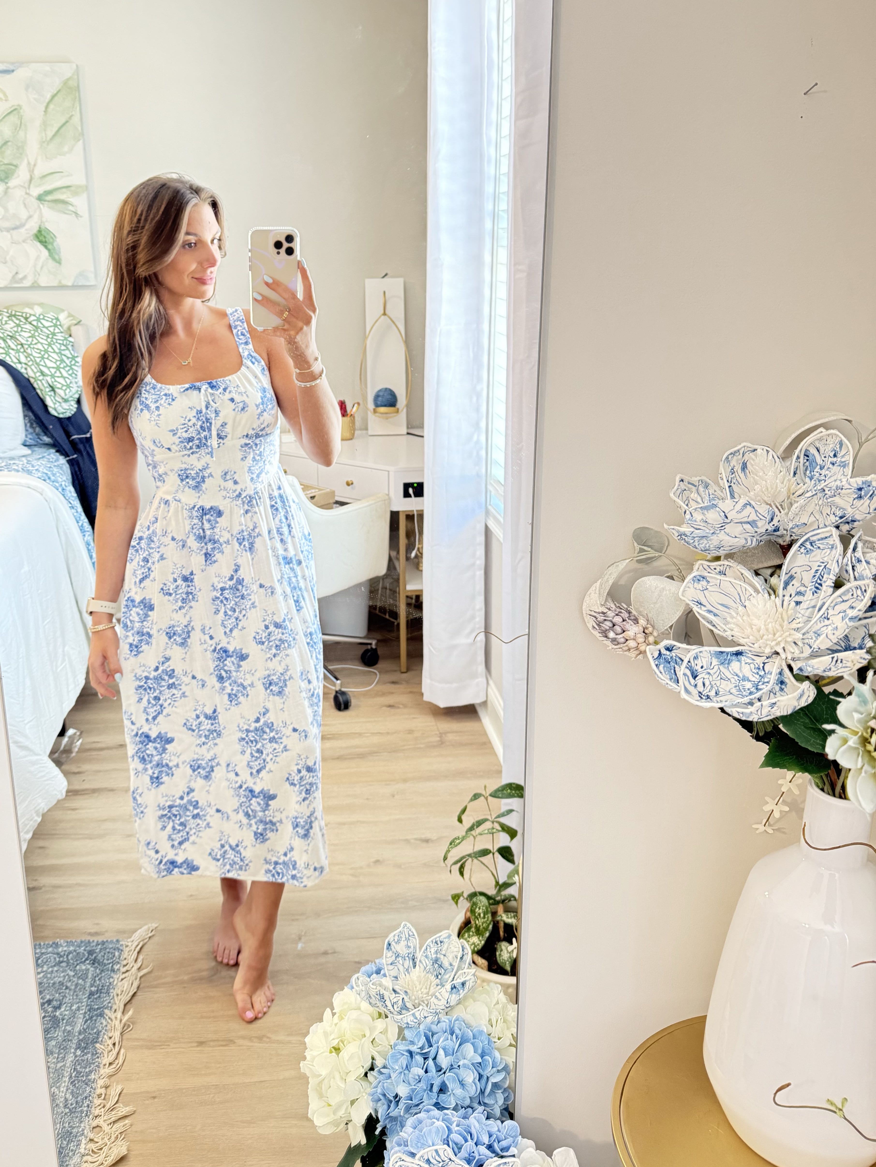Blue and white maxi