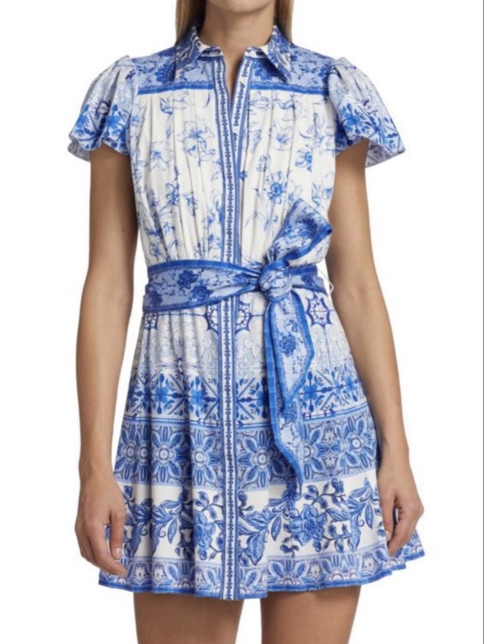 Blue Floral Shirt Dress