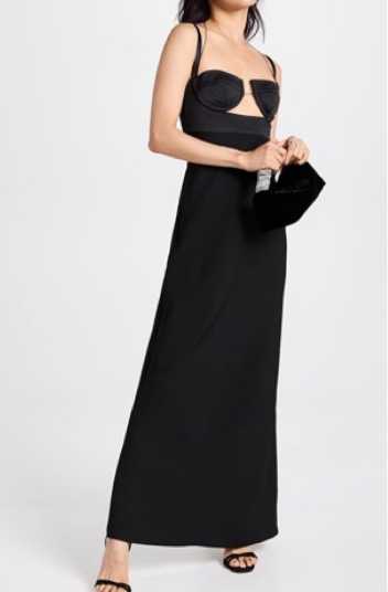 Black Cut-Out Bustier Maxi Dress