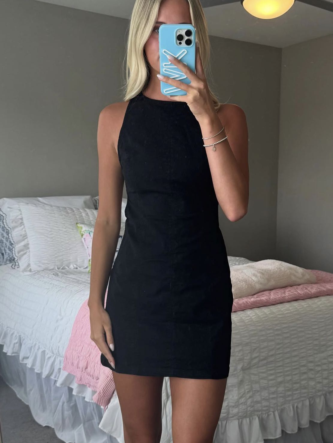 Denim dress is