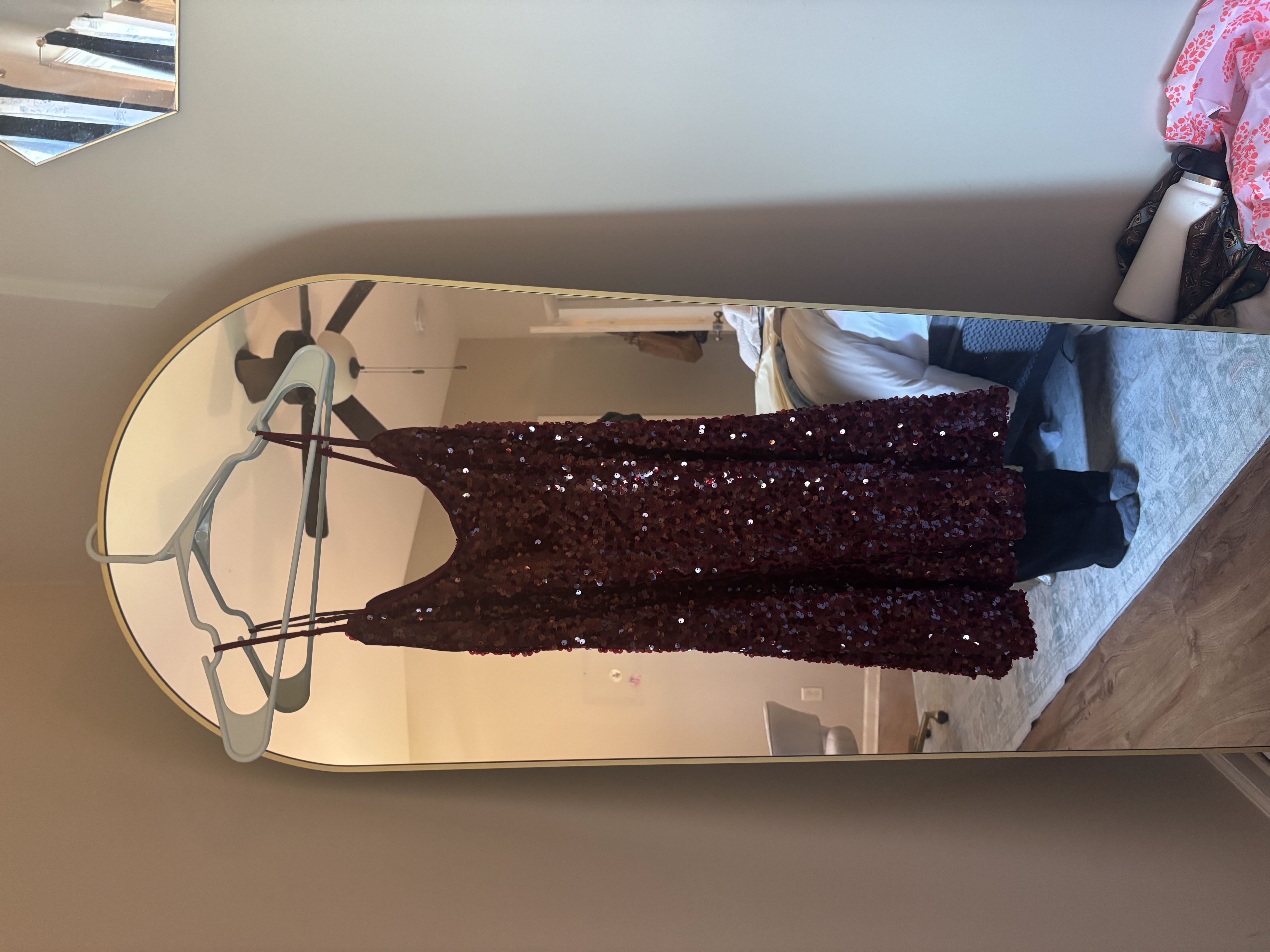 Red sequin mini dress