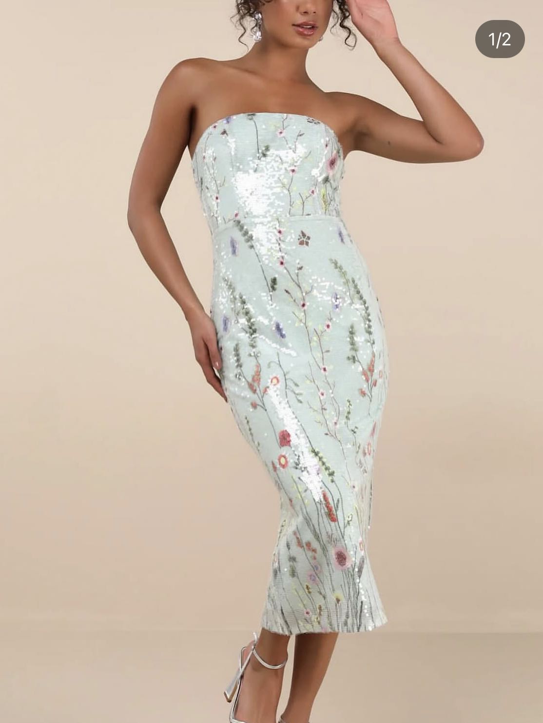 Sequin floral dress