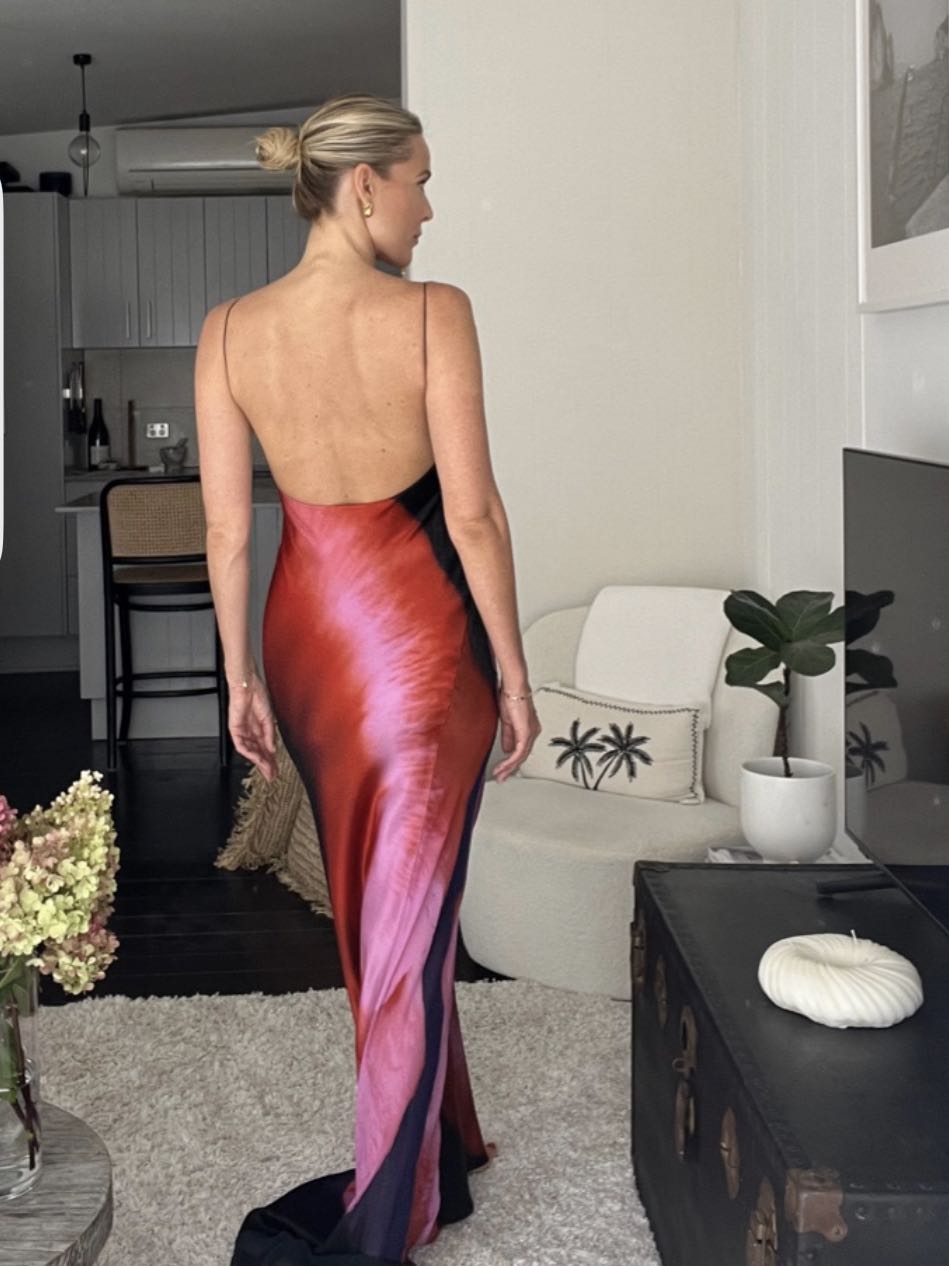 Abstract Print Slip Dress