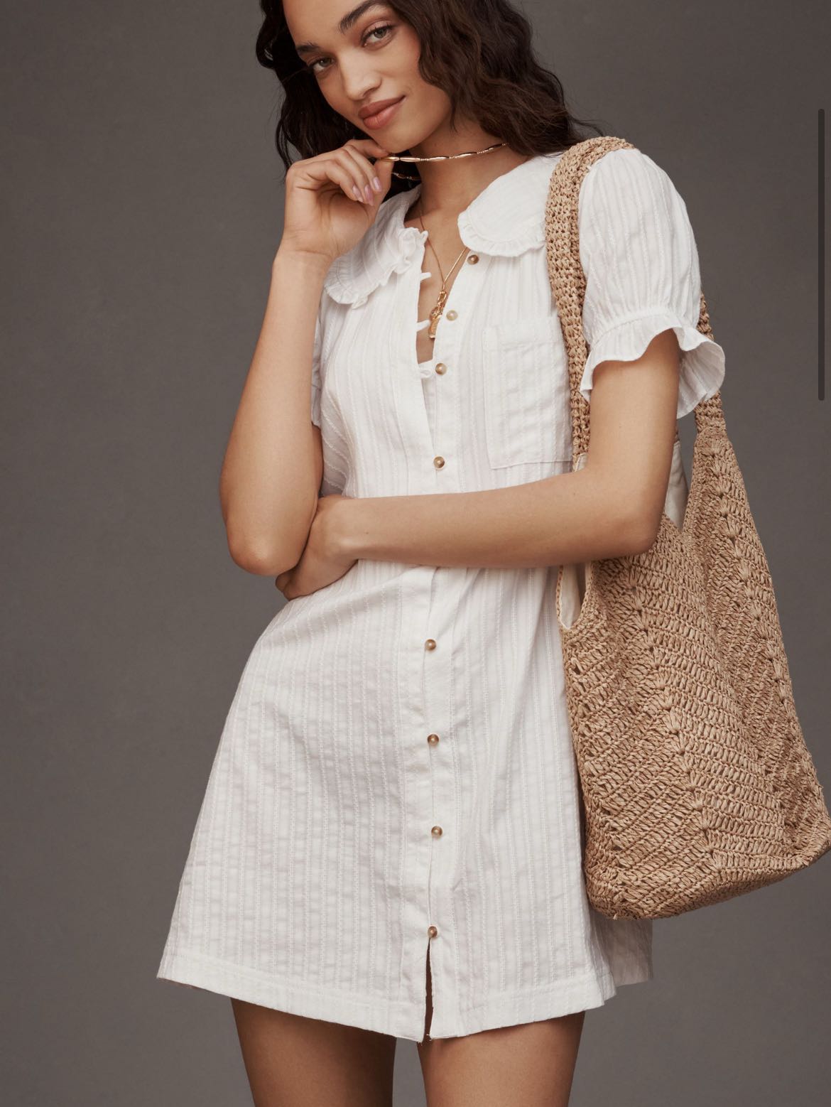 Anthropology Kiera Collared Mini Dress