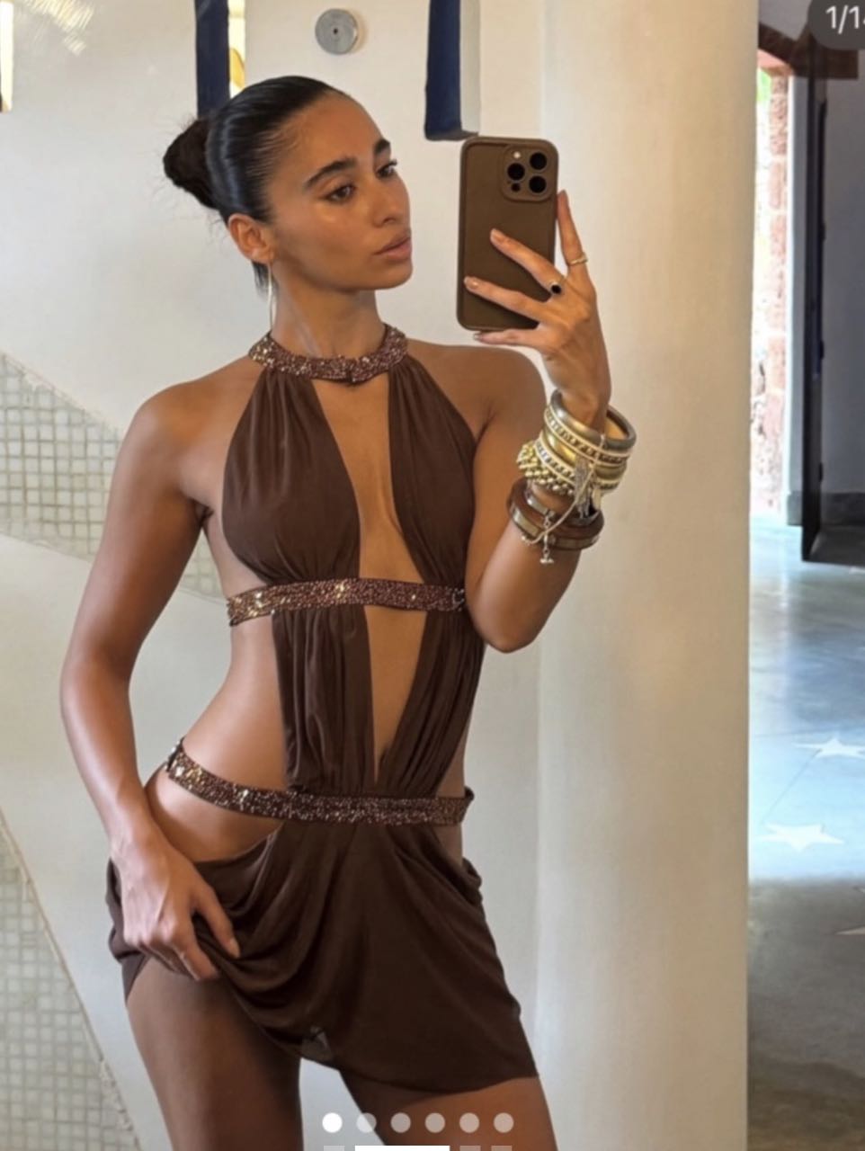 Cutout Halter Mini Dress