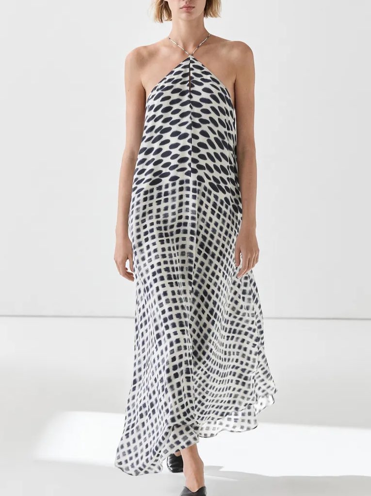 Print Halter Maxi Dress