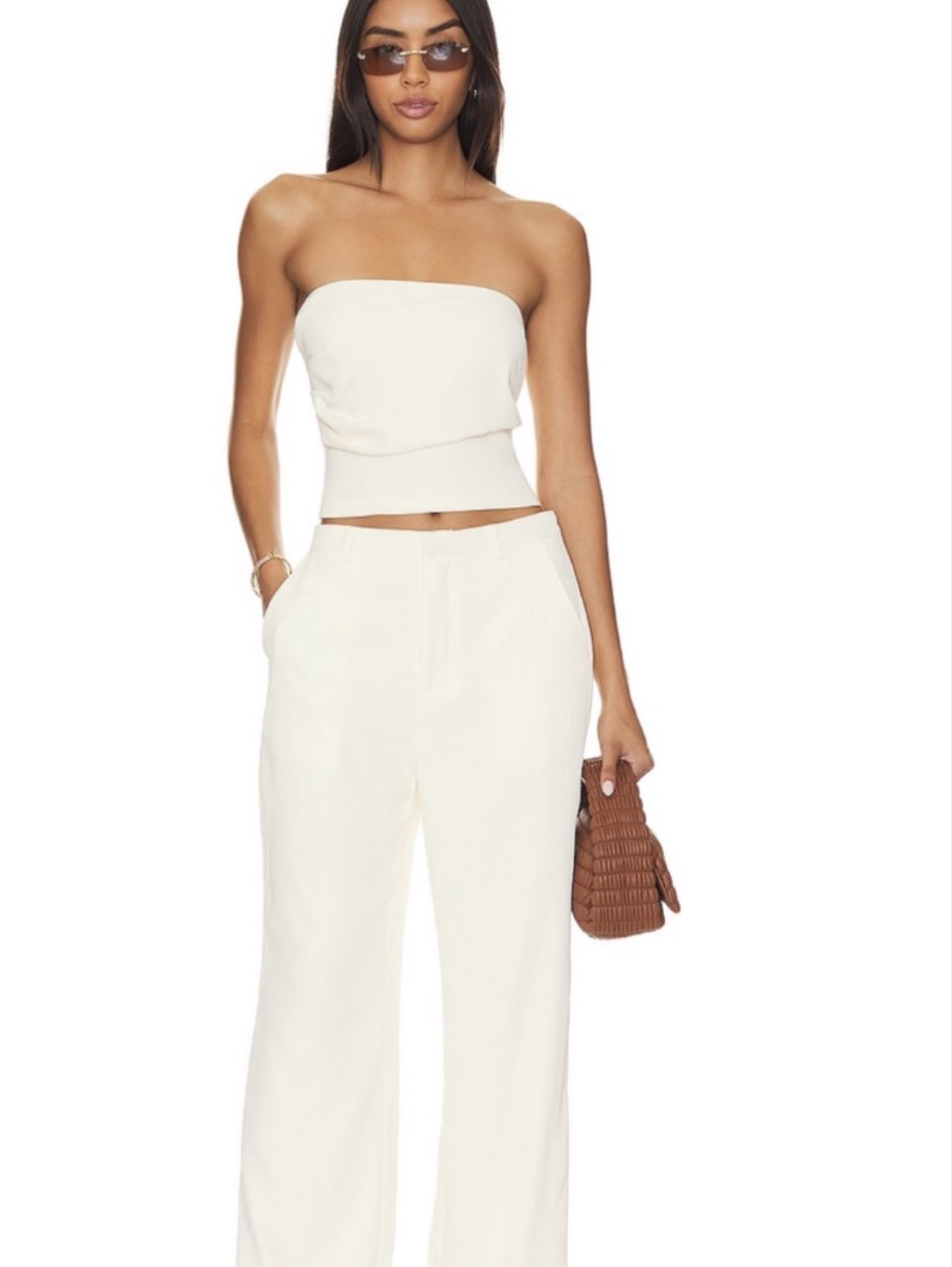 White Strapless Top