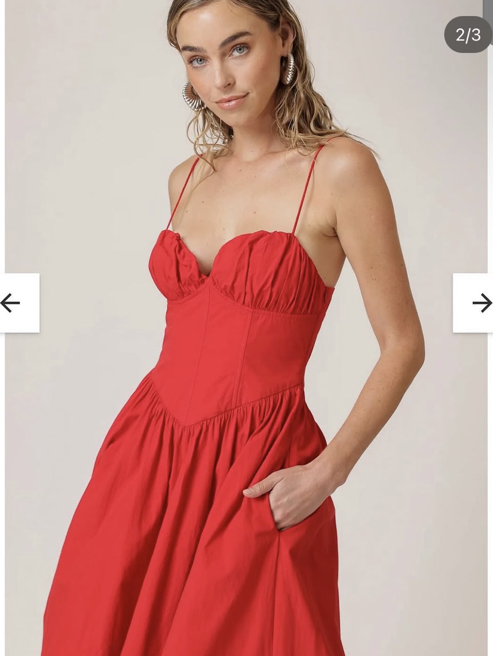 Red Sweetheart Corset Midi Dress