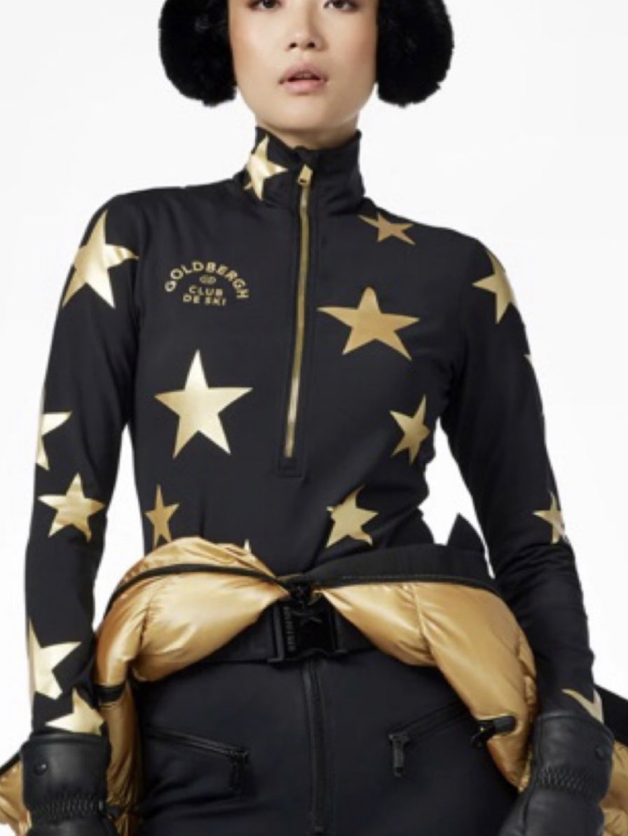 Goldbergh Black Gold Star Turtleneck Top
