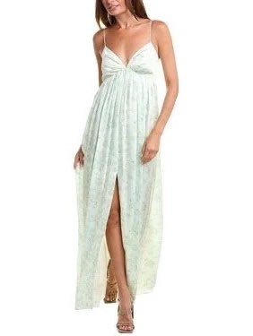 Light Green Floral Maxi Dress