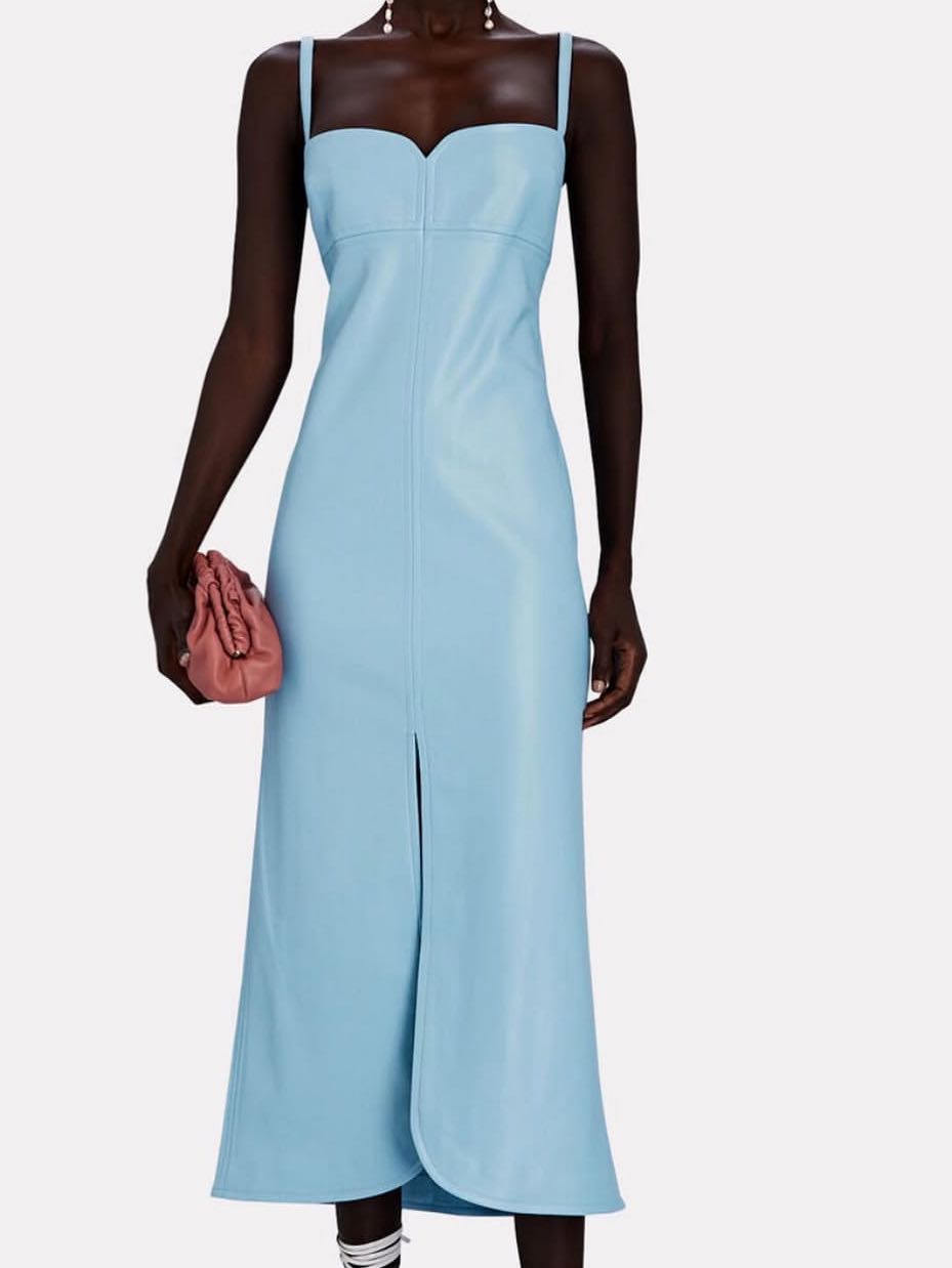Alexis Blue Nixie Faux Leather Dress