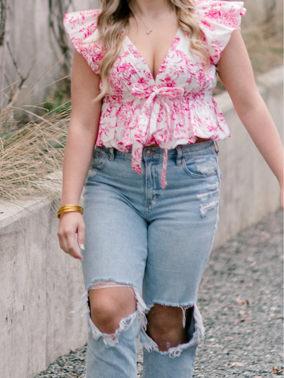 Pink floral top