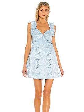 FLL Mini Dress Flowy Floral Light Powder Blue
