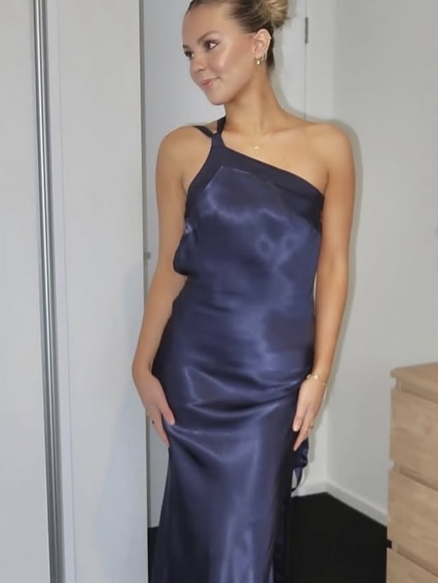 Navy Backless Slip Maxi Dress