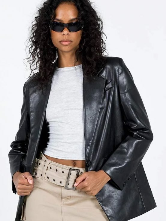 jocelyn leather jacket black