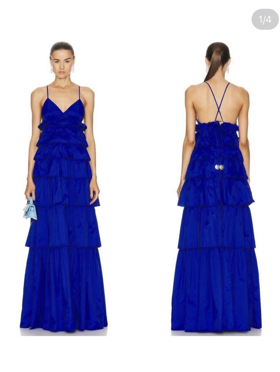 Royal Blue Ruffled Tiered Maxi Dress