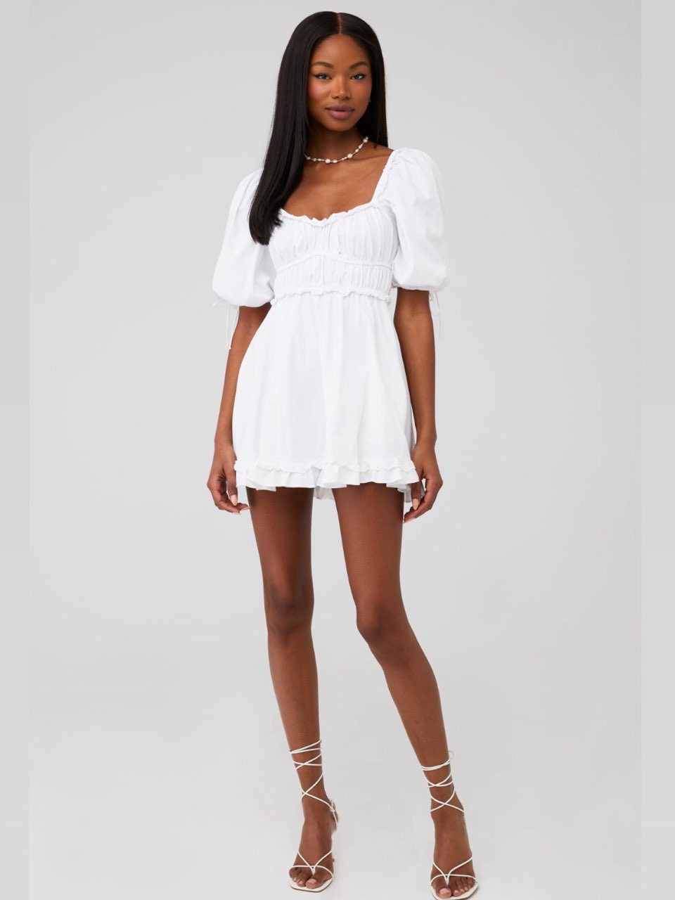 For Love and Lemons Jackson Mini Dress in Ivory White size XS