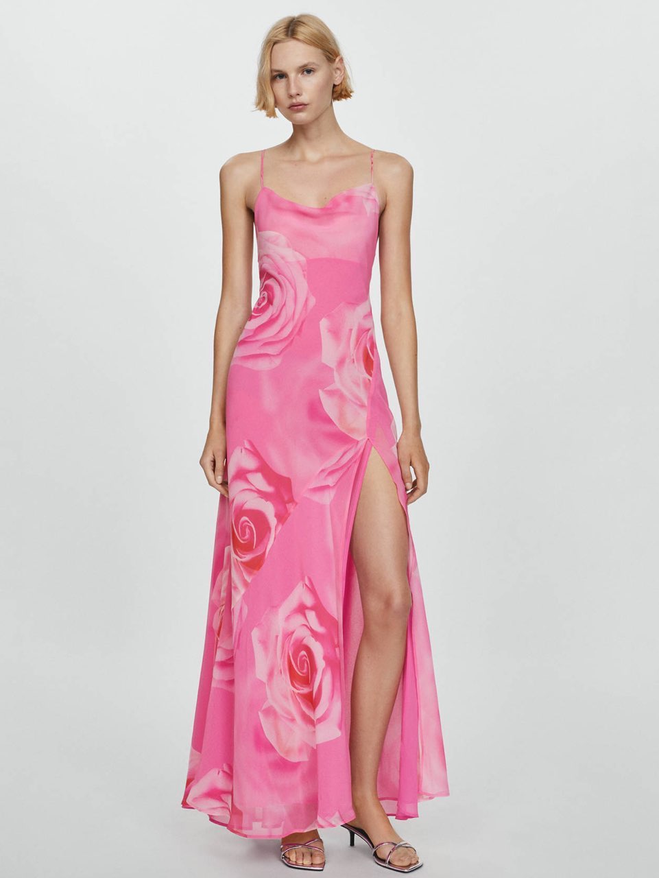 MANGO Rose maxi split dress