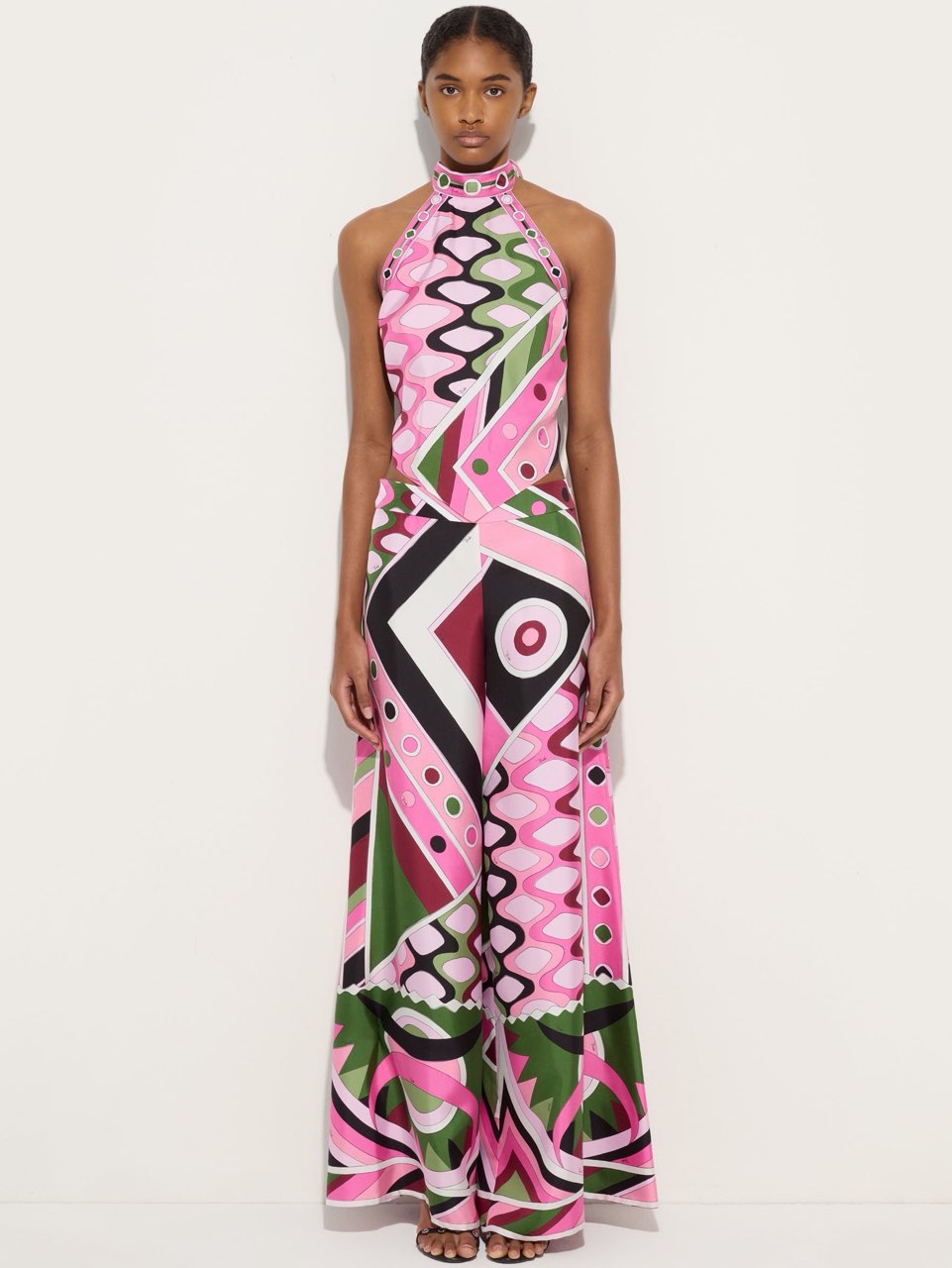 Emilio Pucci Geometric Print Halter Top